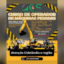 FORMAÇÃO DE OPERADORES DE MÁQUINAS PESADAS EM CIDELÂNDIA E REGIÃO
