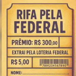 RIFAS 5 PRA 300 SORTEIO PELA FEDERAL 🤑💸