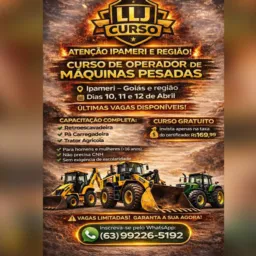 CURSO DE OPERADORES DE MÁQUINAS EM IPAMERI-GO