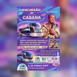Venda de ingresso sem taxa e excursão para a festa da cabana em Mogi mirim dia 11 de julho de 2026