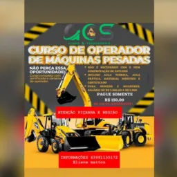 cursos de máquinas pesadas em piçarra e região