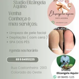 STUDIO ELIZANGELA AQUINO  COM ATENDIMENTO de    DEPILAÇÃO COM CERA QUENTE, SPA DOS PÉS