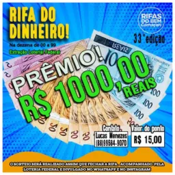 Rifa de prêmios em dinheiro 💰!
