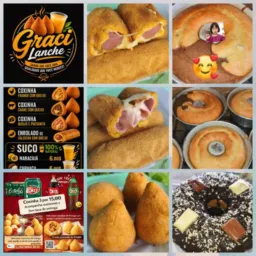 Graci lanche temos coxinhas bolos caseiro  sucos naturais 😋😋🥰 salgados o melhor da cidade😋😋🥰🥰