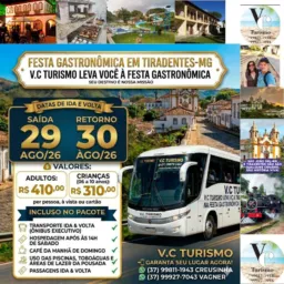 grupo relacionado para viagem de Tiradentes Mg na festa gastronomiica dia 28/08 a 30/08