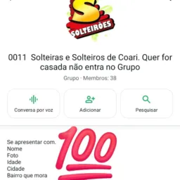 0011 Solteiras e Solteiros de Coari. Quer for casada não entra no Grupo