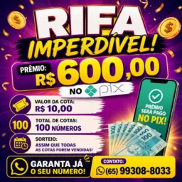 Rifa R$ 600,00 no Pix ✅🍀