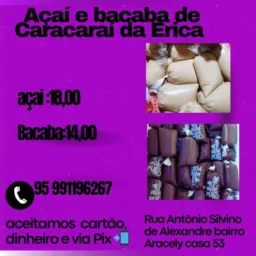 Açaí e bacaba de Caracaraí Erica 🤝