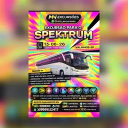 Excursão para o spektrum na laroc em Valinhos-sp dia 13 de junho de 2026, sábado 17:00 horas.