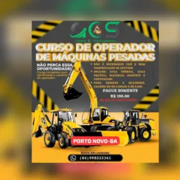 CURSOS DE MÁQUINAS PESADAS EM PORTO NOVO-BA
