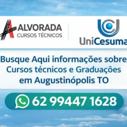 Cursos Técnicos/Rápidos e Graduações Augustinópolis-TO📚