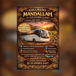 Excursão para a Mandallah em itirapina-sp dias 12 e 13 de dezembro de 2026, sábado e domingo.