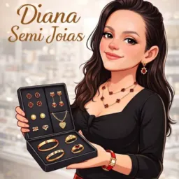 DIANA SEMI JOIAS, CORDÃO AÇO INOXIDÁVEL ANÉIS PULSEIRA  RELÓGIO BRINCO!!